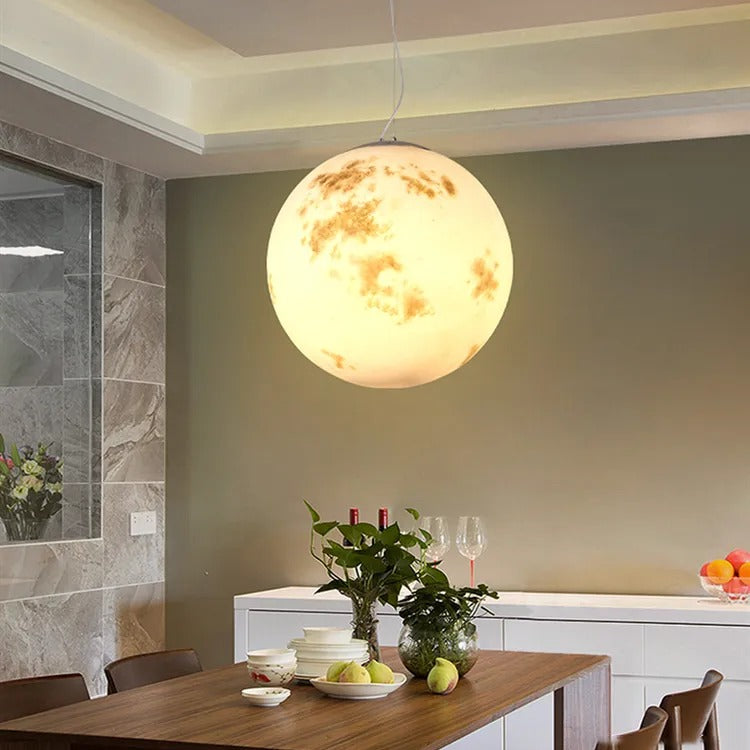 Lunar Textured Acrylic Globe Pendant Celestio – Product Detail 8