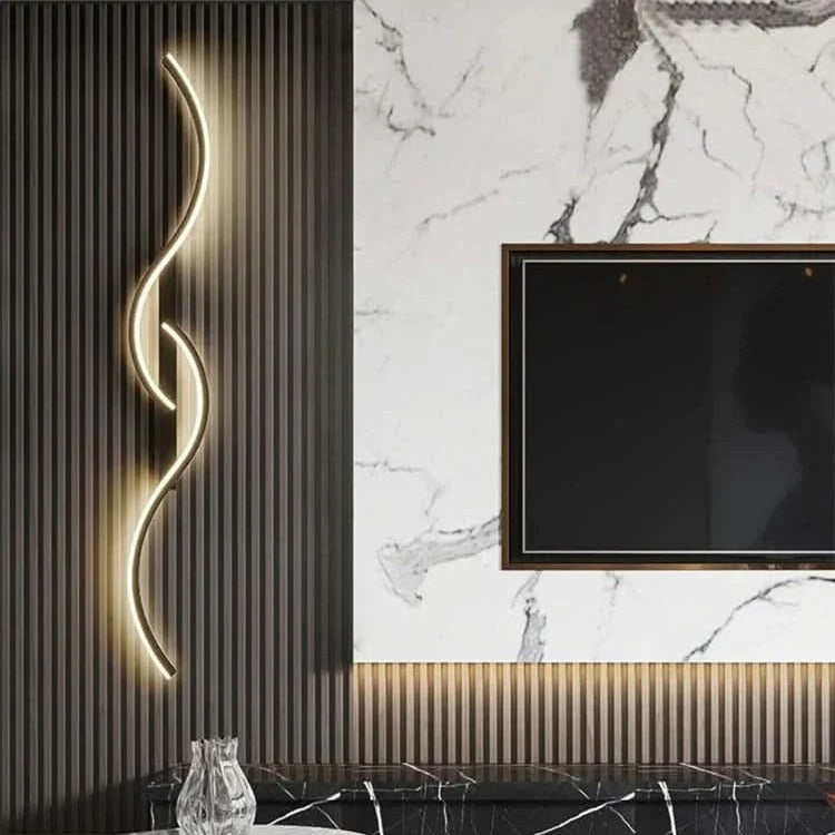 Serpentine Wave Aluminum LED Wall Sconce Aspira – Product Detail 5