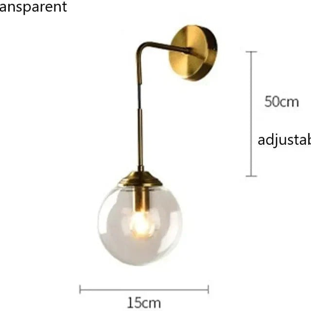 Electroplated Brass Globe Wall Sconce Calora – Product Detail 8