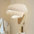 Sculptural Pleated Fabric Pendant Light – Camiran – Detail View
