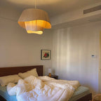 Sculptural Pleated Fabric Pendant Light – Camiran – Bedroom View