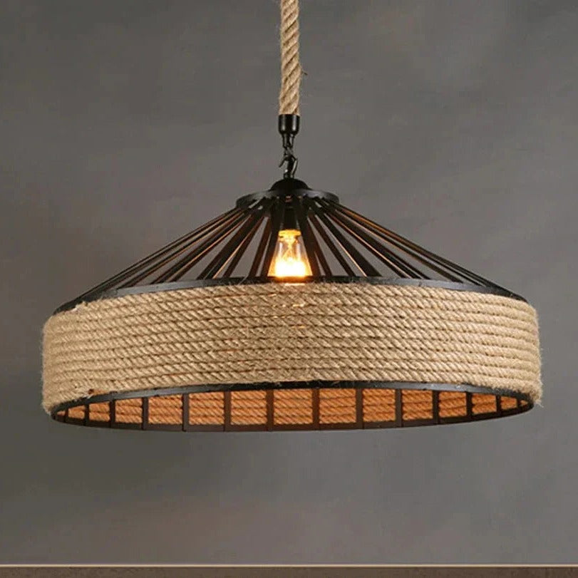 Natural Rope Woven Pendant Light Camoreth – Product Detail 7