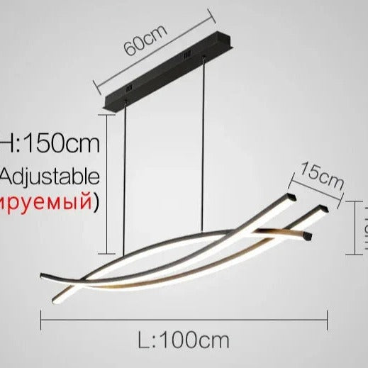 Sleek Metal Linear Pendant Light Camsel – Product Detail 8