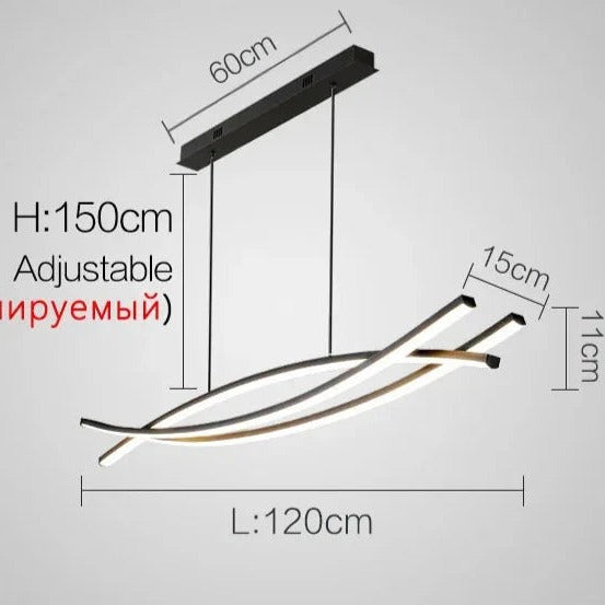 Sleek Metal Linear Pendant Light Camsel – Product Detail 9