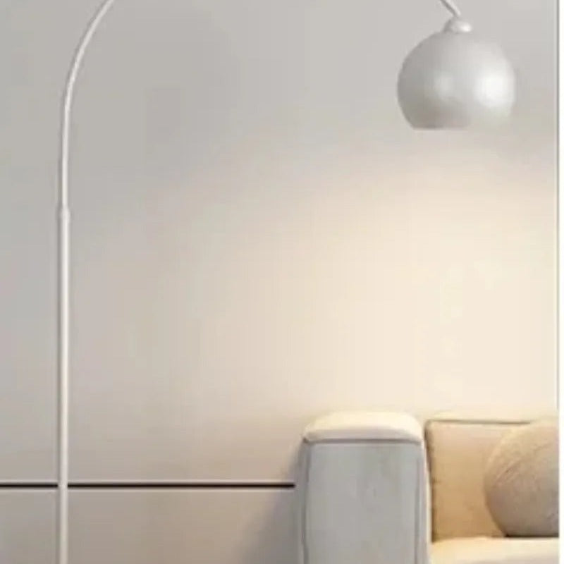 Sculptural Arc Floor Lamp Elaro – White, Dome Shade Detail