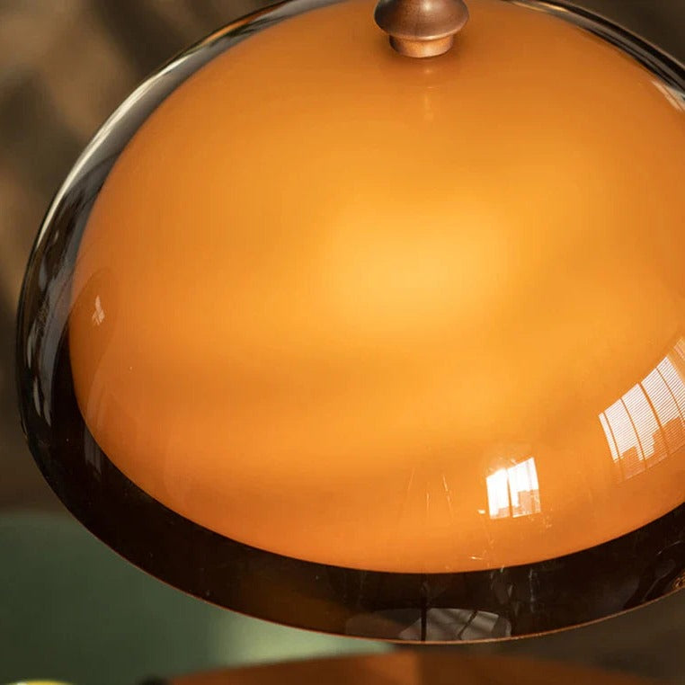 Sculpted Amber Acrylic Pendant Light Falox – Dome Detail