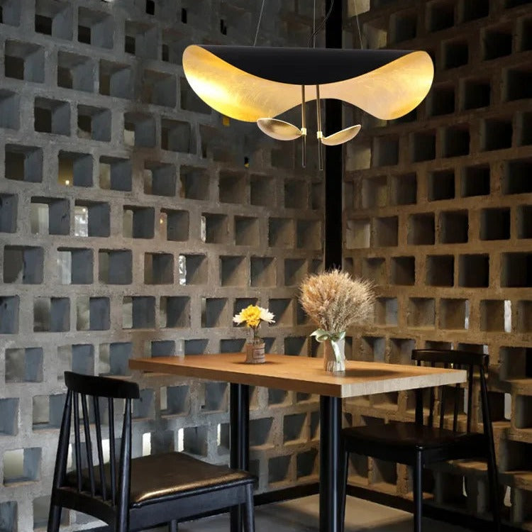 Sculptural Gold-Leaf Petal Pendant Light – Revonthal – Detail View