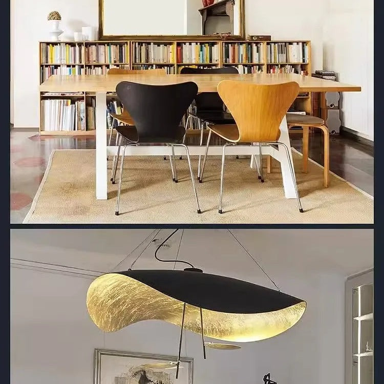 Sculptural Gold-Leaf Petal Pendant Light – Revonthal – Detail View