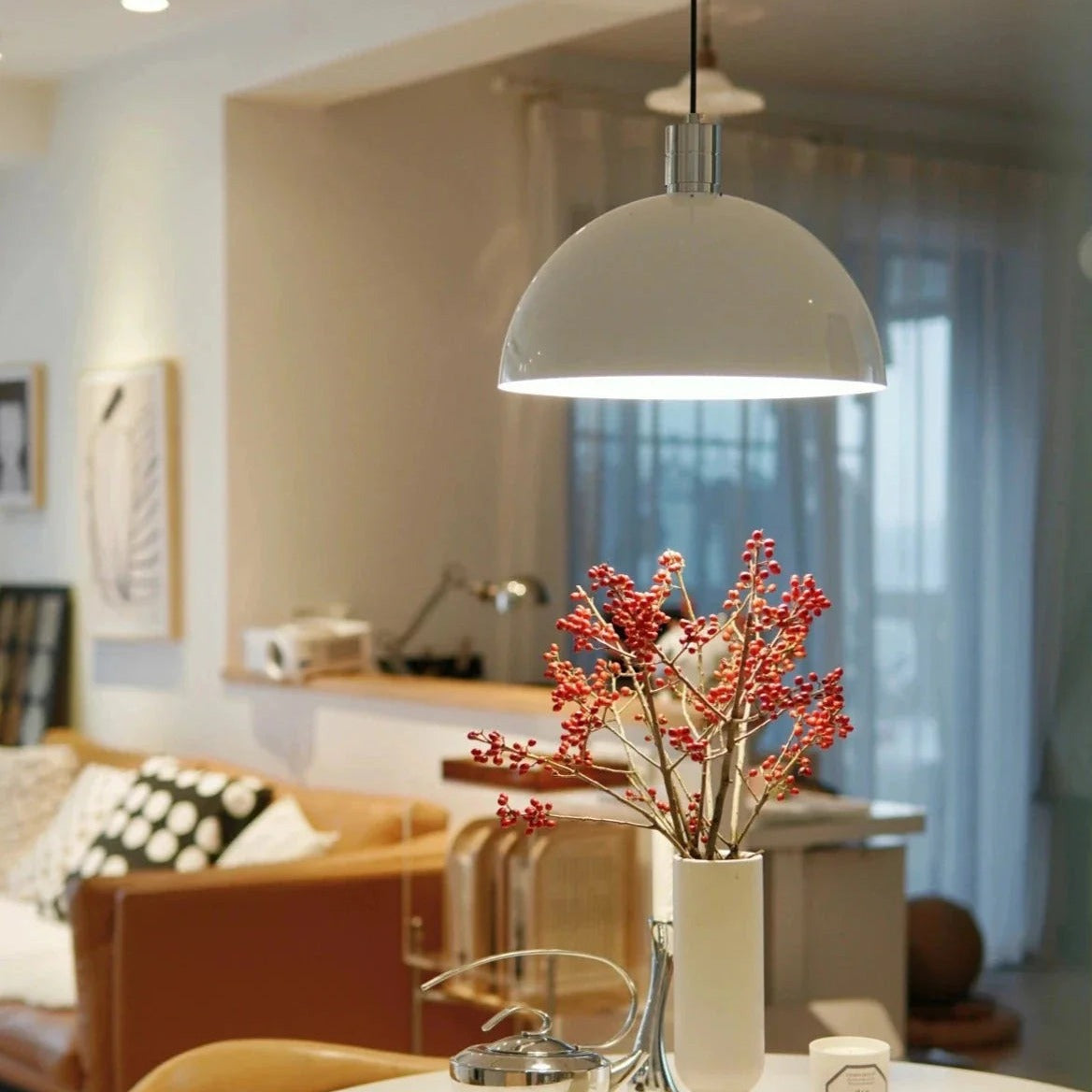 Contemporary Chrome Glass Pendant Light Selvantis – Product Detail 9