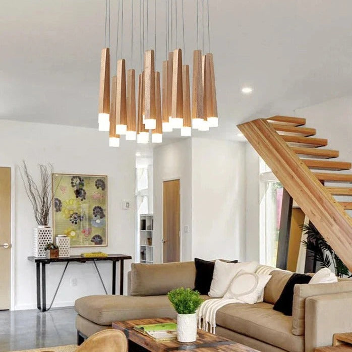 Scandinavian Wood Multi-Arm Pendant Filox – Lifestyle View 3