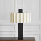 Nordic Matte Black Pleated-Shade Table Lamp Orvantis – Lifestyle, Console