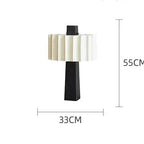 Nordic Matte Black Pleated-Shade Table Lamp Orvantis – Dimensions, H55cm x D33cm