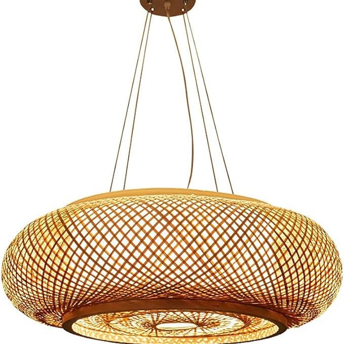 Natural Bamboo Drum Pendant Light Zenkai
