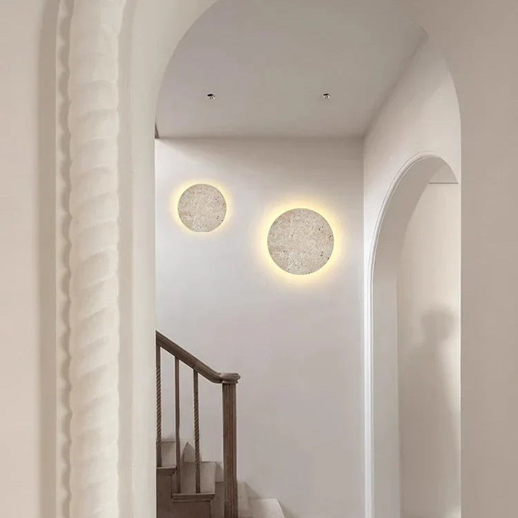 Natural Travertine Wall Sconce Giron – Lifestyle View 4