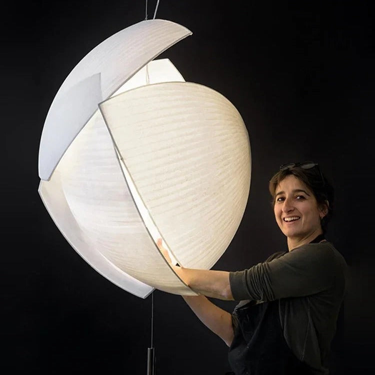 Sculptural Curled-Fabric Pendant Light Havrix