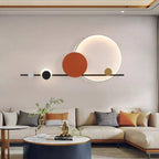 Sculptural Orbit LED Wall Sconce Ambrix – 95 cm, Terracotta Finish