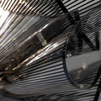 Igronex black pleated ribbon texture, close-up detail