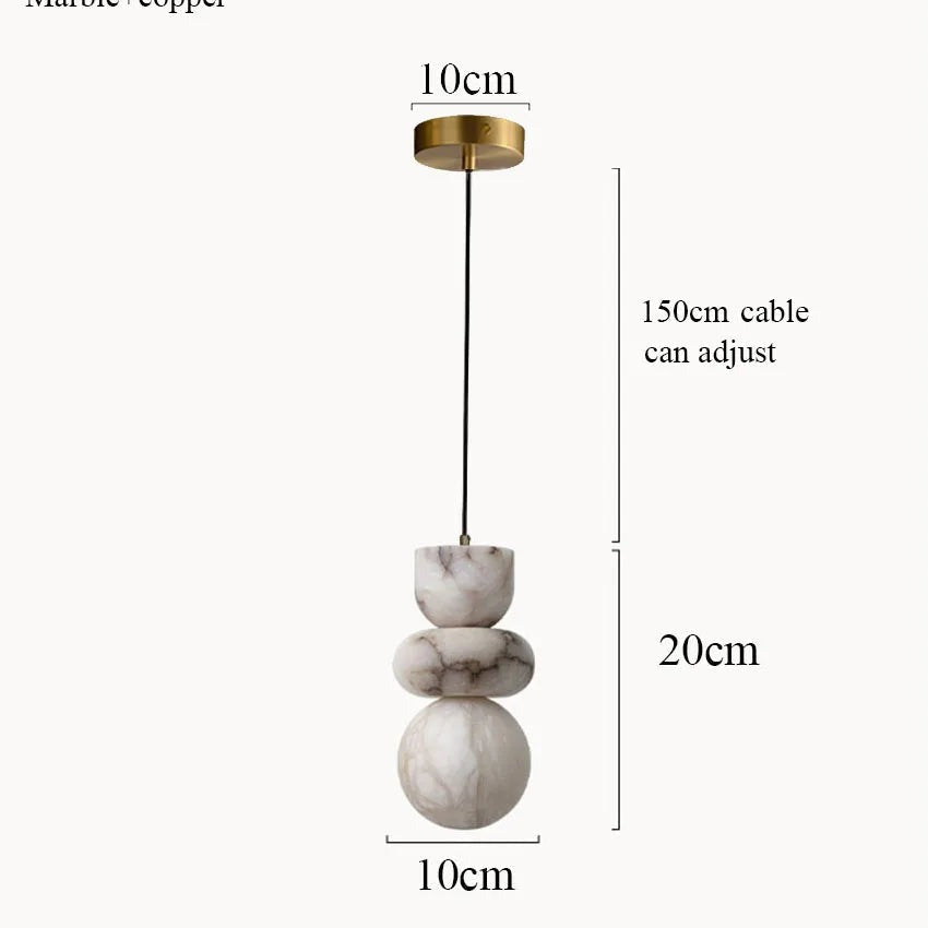 Natural Marble Orb Pendant Light Malvoria – Product Detail 6