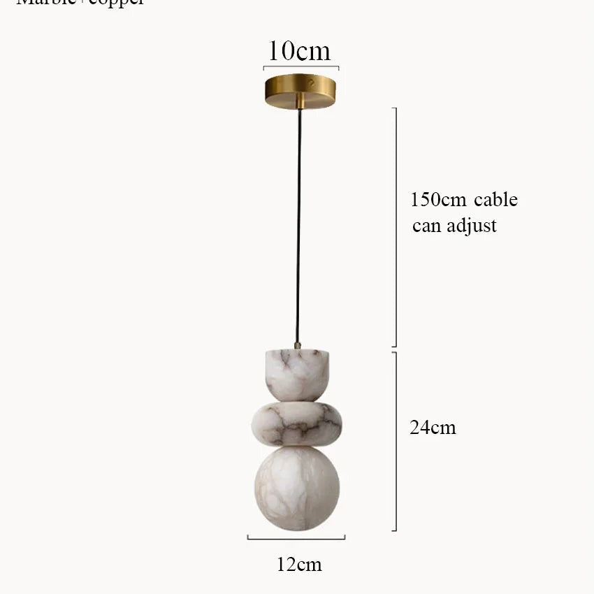Natural Marble Orb Pendant Light Malvoria – Product Detail 7