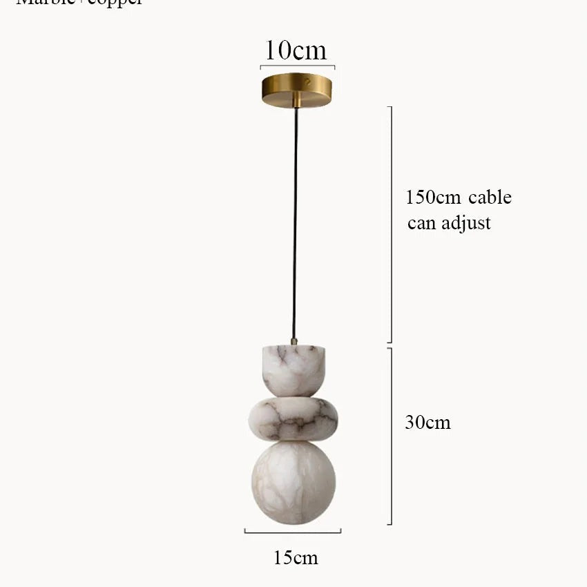 Natural Marble Orb Pendant Light Malvoria – Product Detail 8