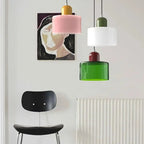 Pelindra Stained Glass Pendant – Mix of Shade & Cap Colors, Gallery Wall