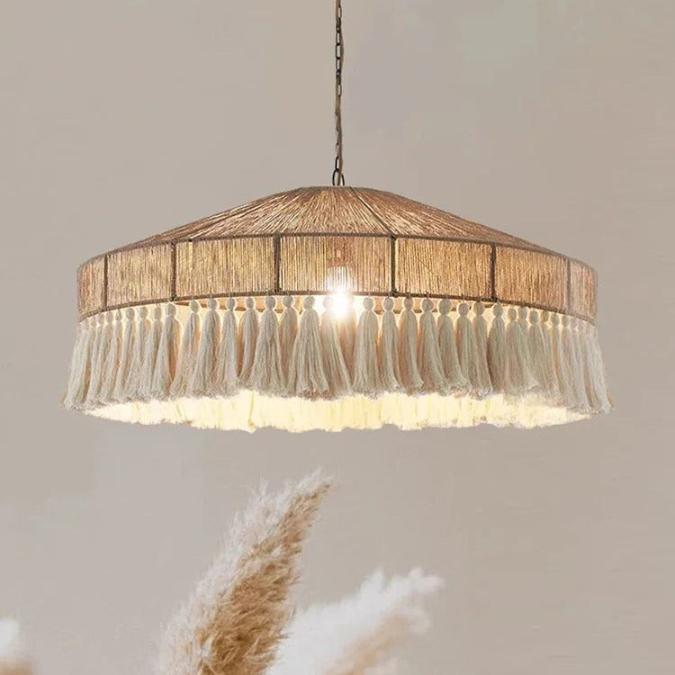 Scandinavian Wicker Orb Pendant Light Wsaelindra – Lifestyle View 2