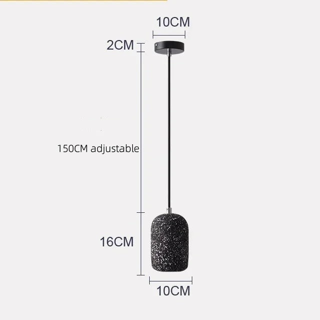 Speckled Terrazzo Pendant Light Lvaeloria – Black Dimensions Diagram
