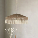 Bohemian Jute Rope Tassel Pendant Light Awelvix – Product Detail 5