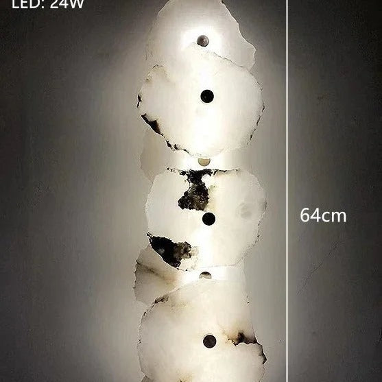 Stacked Alabaster & Copper Wall Sconce – Seraphon, 7 Heads, 64cm