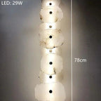 Stacked Alabaster & Copper Wall Sconce – Seraphon, 9 Heads, 78cm