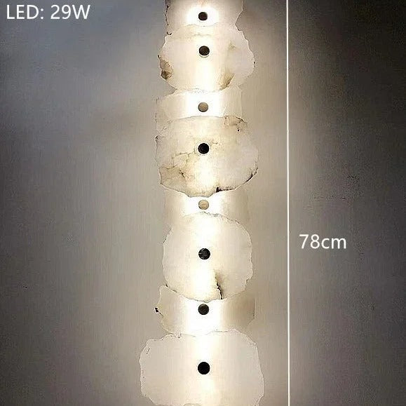 Stacked Alabaster & Copper Wall Sconce – Seraphon, 9 Heads, 78cm
