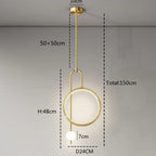 Modern Metal Ring Pendant Light Circlion — Gold