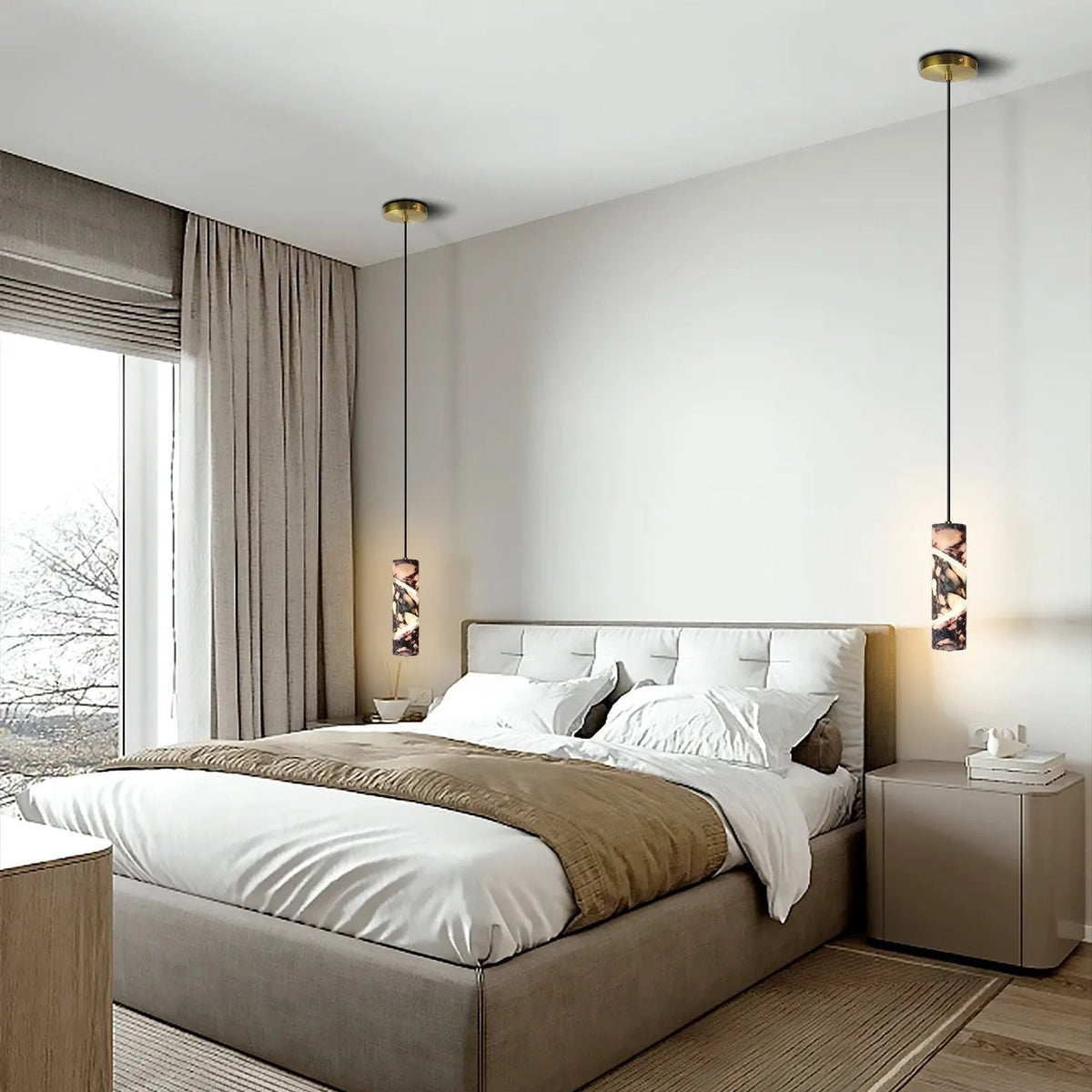 Marble Cylinder Pendant Light – Dbelorn – Lifestyle View 4