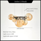 Stellarix Bubble Cluster Chandelier — 5-Head Amber