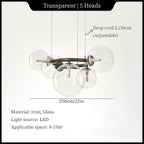 Stellarix Bubble Cluster Chandelier — 5-Head Transparent