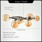 Stellarix Bubble Cluster Chandelier — 7-Head Amber