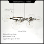 Stellarix Bubble Cluster Chandelier — 7-Head Transparent