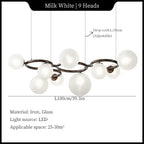 Stellarix Bubble Cluster Chandelier — 9-Head Milky White