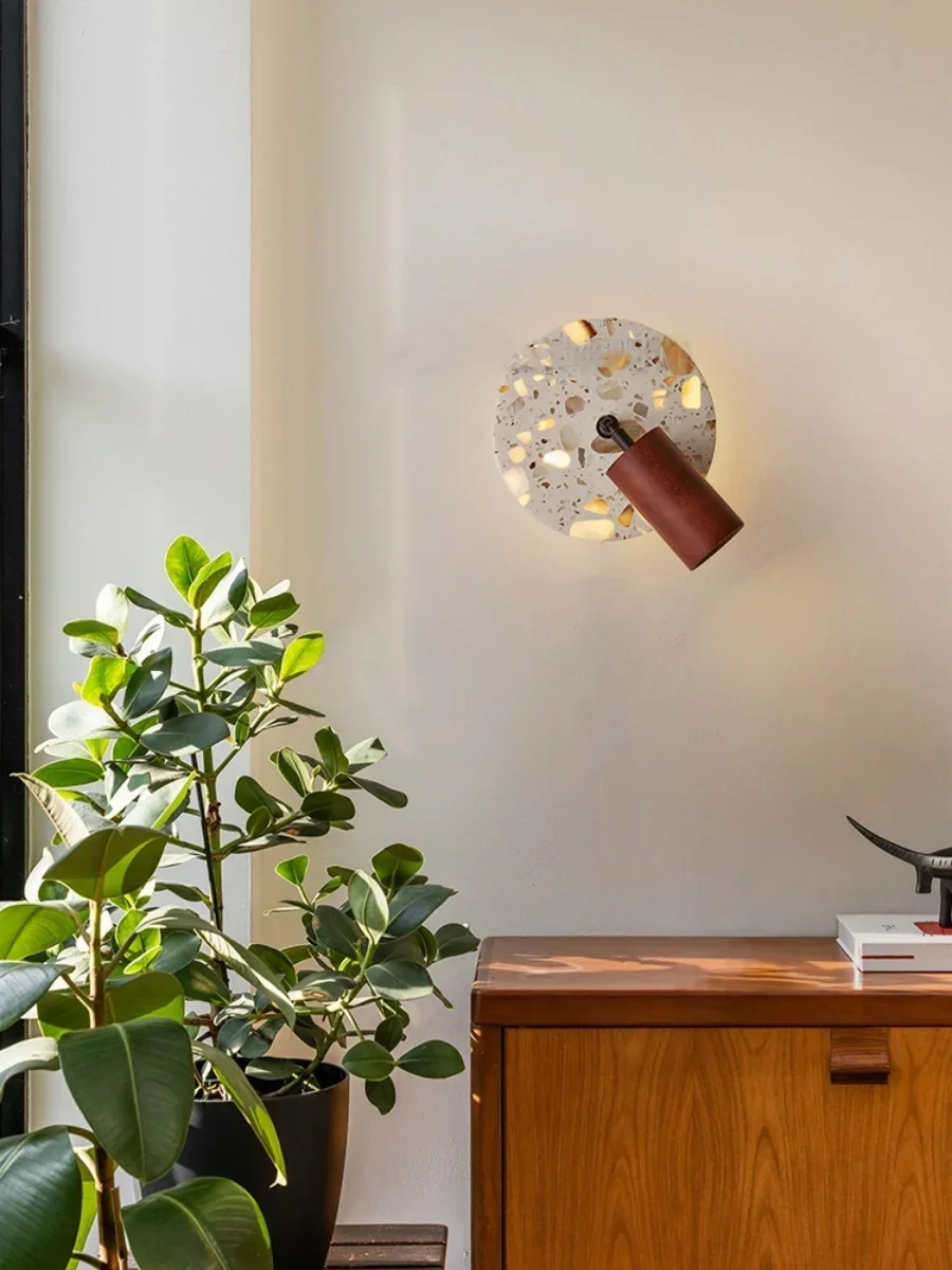 Nordic Translucent Stone Wall Sconce Stenvald – Entryway Lifestyle, Walnut Arm