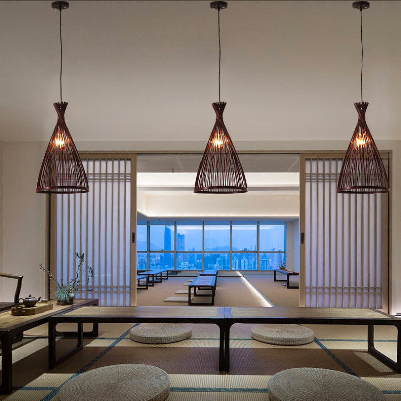 Natural Bamboo Conical Chandelier Garion – Product Detail 10