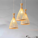 Natural Bamboo Conical Chandelier Garion – Product Detail 9