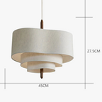 Nordic Tiered Fabric Pendant Light – Daselion, dimension chart Ø45cm × H27.5cm