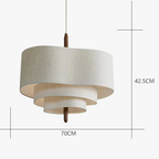 Nordic Tiered Fabric Pendant Light – Daselion, dimension chart Ø70cm × H42.5cm