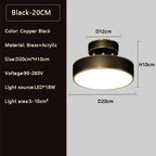 Hand-Finished Copper Disc Ceiling Light Coprevo – Black 20cm Dimensions