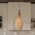 Artisan Woven Rattan Teardrop Pendant Light – Tessora