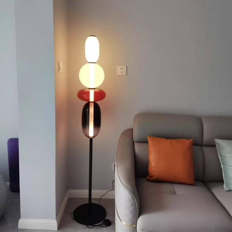 Stacked Glass Pebble Floor Lamp – Petrovia – Hero Shot