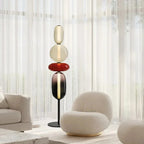Stacked Glass Pebble Floor Lamp – Petrovia – Lifestyle View 2