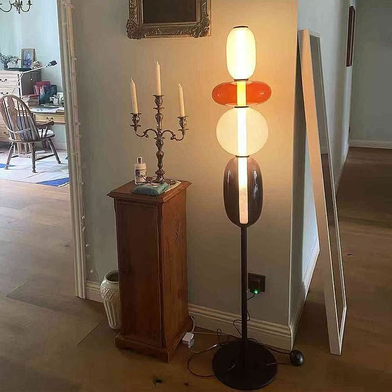 Stacked Glass Pebble Floor Lamp – Petrovia – Lifestyle View 3