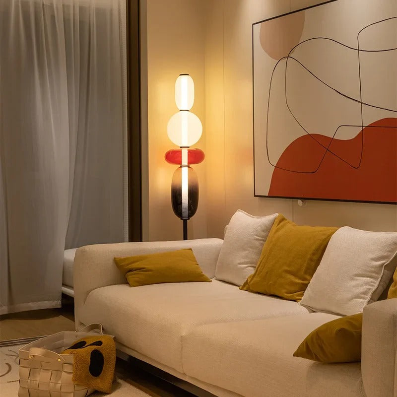 Stacked Glass Pebble Floor Lamp – Petrovia – Product Detail 6
