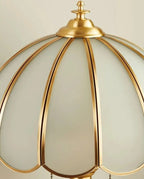 Art Deco Brass Dome Lamp Torvix — brass and frosted glass detail